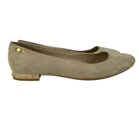 Calvin Klein Frederica Ballet Flats Suede Leather Tan Size 9 - Picture 1 of 8